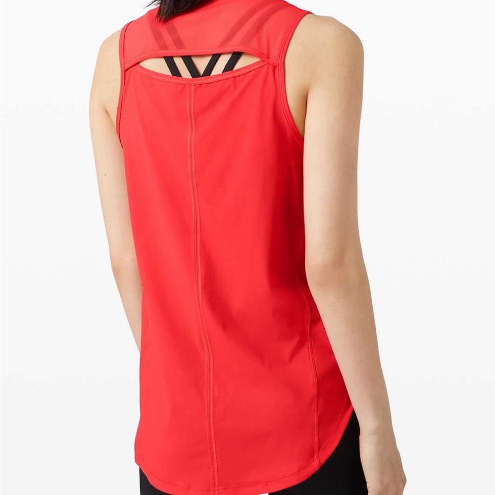 Women's Lululemon Carnation Red Sleeveless Sculpt Tank Top. - Picture 6 of 6